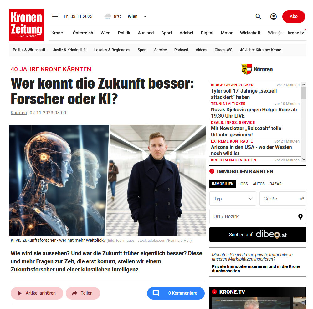 Coverbild: Kronen Zeitung - Wer kennt die Zukunft besser