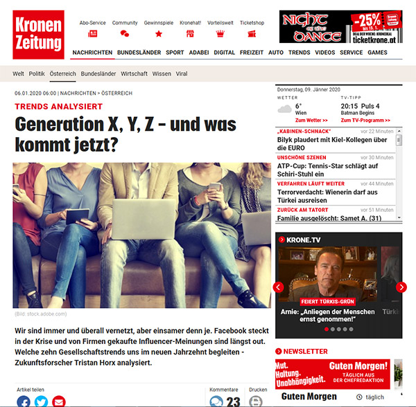 Kronen Zeitung - Generation X, Y, Z